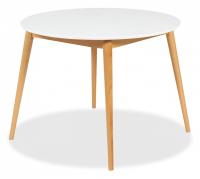Стол круглый раскладной обеденный BOSCO (Боско) основание бук, столешница мдф, 100*75*100+30см, Белый+Натуральный ( Бук) фото Стол круглый раскладной обеденный BOSCO (Боско) основание бук, столешница мдф, 100*75*100+30см, Белый+Натуральный ( Бук). Фото №1