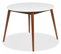 Стол круглый раскладной обеденный BOSCO (Боско) основание бук, столешница мдф, 100*75*100+30см, Белый + Коричневый фото Стол круглый раскладной обеденный BOSCO (Боско) основание бук, столешница мдф, 100*75*100+30см, Белый + Коричневый. Фото №1