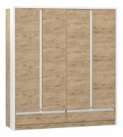 Шкаф комбинированный Virginia НМ 011.51, Белый Скандинавский/Дуб Бунратти