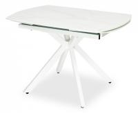 Стол RIDGE (mod. 8068) металл/стекло, 120-180/80/75см, белый мрамор/белый фото Стол RIDGE (mod. 8068) металл/стекло, 120-180/80/75см, белый мрамор/белый. Фото №1