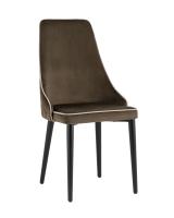 Стул Луис с кантом велюр коричневый фото Стул Луис с кантом велюр коричневый. Фото №1