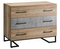 Комод с 3 ящиками Loft Дуб натур/Бетон фото Комод с 3 ящиками Loft Дуб натур/Бетон. Фото №1