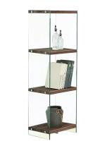 Стеллаж F-049-125H  прозрачный/коричневый фото Стеллаж F-049-125H  прозрачный/коричневый. Фото №1