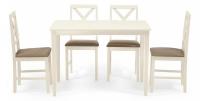 Обеденный комплект эконом Хадсон (стол + 4 стула)/ Hudson Dining Set дерево гевея/мдф, стол: 110х70х75см / стул: 44х42х89см, ivory white, тк