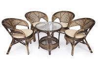 Комплект для отдыха Пеланги (Pelangi 02/15 со стеклянной столешницей, без подушек) натуральный ротанг (Pecan (орех) фото Комплект для отдыха Пеланги (Pelangi 02/15 со стеклянной столешницей, без подушек) натуральный ротанг (Pecan (орех)