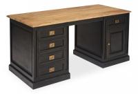 Стол письменный Secret de Maison BLACK LABEL (mod. WA-0036) дерево акация, манго, мдф, 176х80х75см, черный/натуральный. Фото №1