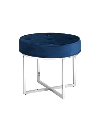 Банкетка САПФИР велюр синий сталь серебро фото Банкетка САПФИР велюр синий сталь серебро. Фото №2