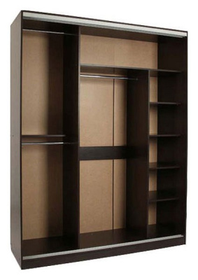 Шкаф-купеБассо 1-600* (полкиСлева) венге. Фото №2