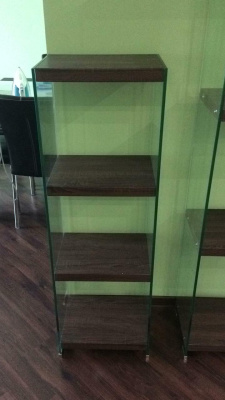 Стеллаж F-049-125H  прозрачный/коричневый фото Стеллаж F-049-125H  прозрачный/коричневый. Фото №4