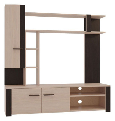 Милана Мини-стенка дуб млечный/венге фото Милана Мини-стенка дуб млечный/венге. Фото №2