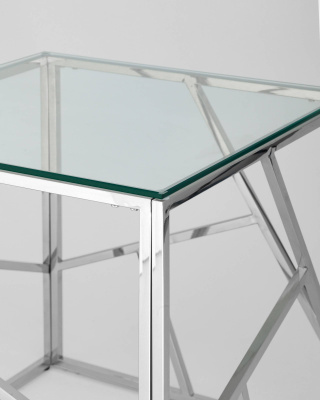 Журнальный столик 55*55 АРТ ДЕКО серебро. Фото