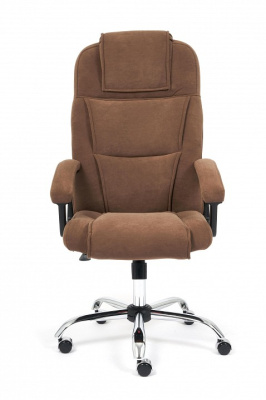 Кресло BERGAMO (хром) флок , коричневый, 6. Фото