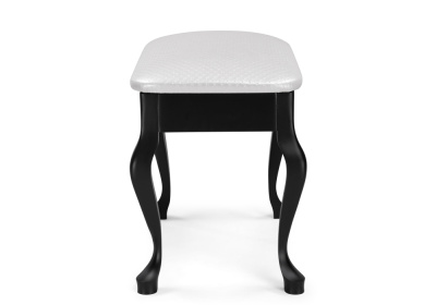 Банкетка Лусте черная / кожзам белый пунто. Фото №3