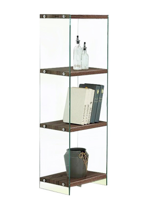 Стеллаж F-049-125H  прозрачный/коричневый фото Стеллаж F-049-125H  прозрачный/коричневый. Фото №3