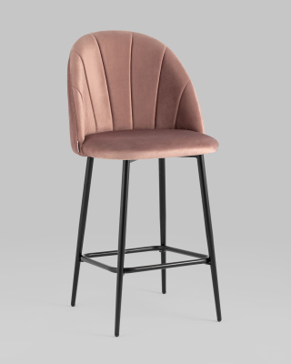 Стул полубарный Логан велюр пыльно-розовый фото Стул полубарный Логан велюр пыльно-розовый. Фото №3