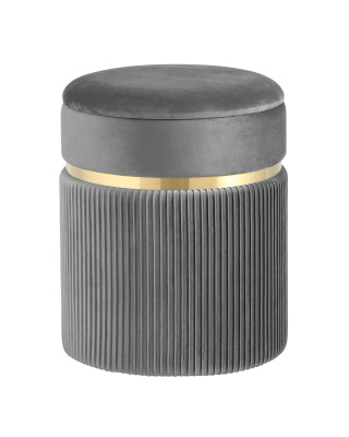 Пуф Миранда с ящиком велюр серый. Фото