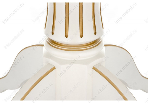 Стол деревянный Павия молочный с золотой патиной. Фото №5