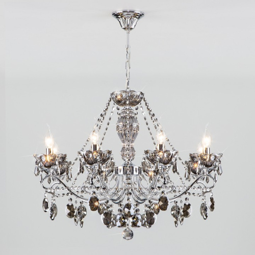 Потолочная люстра Eurosvet Teodore 10103/8 хром/дымчатый хрусталь Strotskis. Фото №2