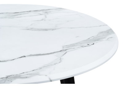 Стол деревянный Абилин 90 мрамор белый / черный матовый. Фото №4