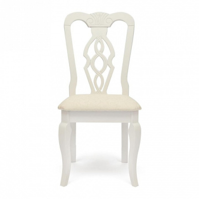 Стул - Афродита/ Aphrodite Цвет: Ivory white. Цвет обивки: кремовая с рисунком (3321) (поставляется только по 2 шт). Фото