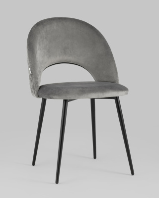 Стул Меган велюр с ромбами серый фото Стул Меган велюр с ромбами серый. Фото №3