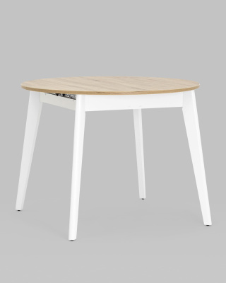 Стол Rondo 100-135*100 дуб/белый. Фото
