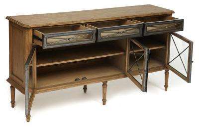 Буфет Secret De Maison AURORA ( mod. BUF 18-18 ) красное дерево/металл, 160х40х85см, античный дуб. Фото №2