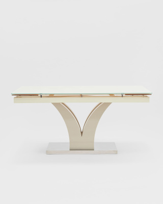 Стол обеденный Верона раскладной 160-220*90 глянцевый бежевый фото Стол обеденный Верона раскладной 160-220*90 глянцевый бежевый. Фото №3