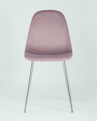 Стул Валенсия велюр розовый хромированные ножки. Фото