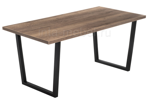 Стол деревянный Эльпатия 150 дуб велингтон / черный матовый. Фото №1