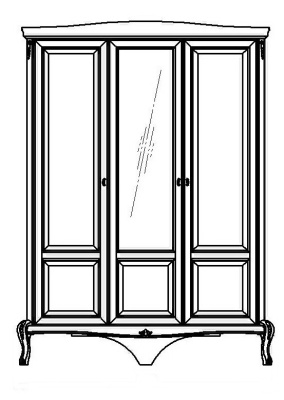 Шкаф для одежды Мокко ММ-316-01/03 (с зеркалом) фото Шкаф для одежды Мокко ММ-316-01/03 (с зеркалом). Фото