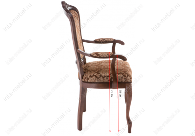 Стул деревянный Руджеро с мягкими подлокотниками орех / шоколад. Фото