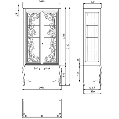 Шкаф с витриной Тэсоро ГМ 6352. Фото