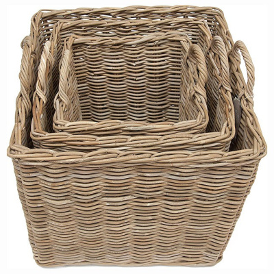 Корзина Secret De Maison Nambo (набор из 3 штук)  натуральный ротанг, 57*57*50/58, 47*57*47/55, 36*36*43/50 см, Натуральный Кубу / Natural K. Фото №2