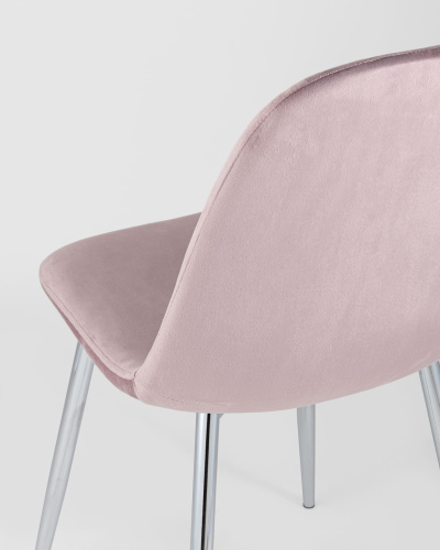 Стул Валенсия велюр розовый хромированные ножки. Фото №8
