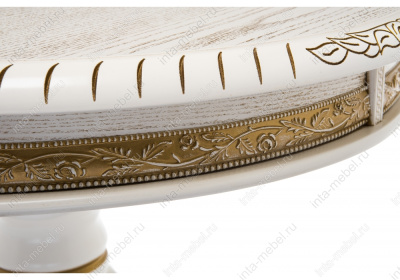 Журнальный стол Бернард молочный с золотой патиной. Фото