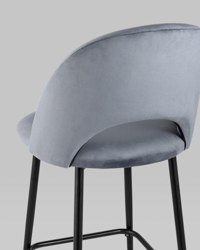 Стул полубарный Меган велюр серый. Фото №8