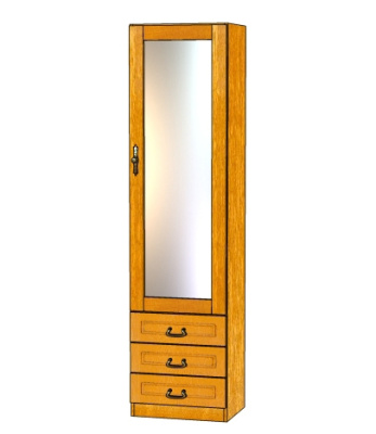 Шкаф Орион 1ГЗ (глубокий с зеркалом). Фото