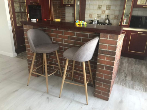 Барный стул 373B бежевый/дерево. Фото №13