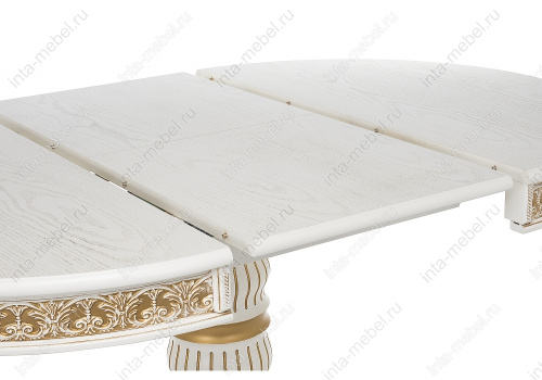 Стол Лорд молочный с золотой патиной. Фото №6