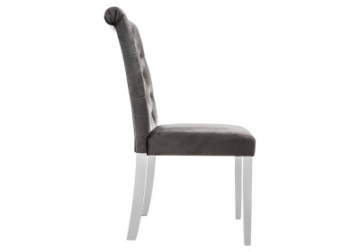 Стул деревянный Amelia white / fabric grey. Фото