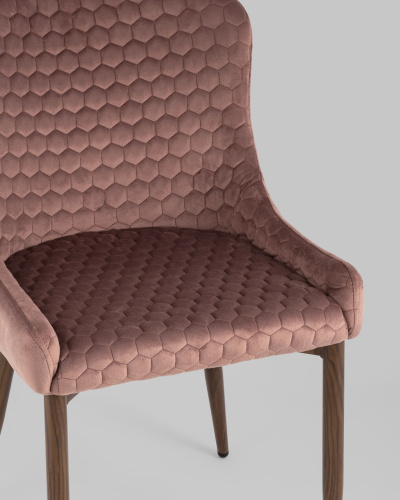Стул Ститч Хани велюр пыльно-розовый ножки дерево. Фото №9