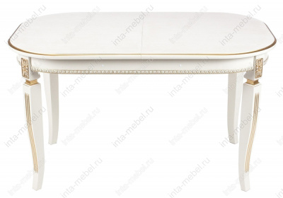 Стол деревянный Romeo молочный / патина золото. Фото №3