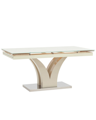 Стол обеденный Верона раскладной 160-220*90 глянцевый бежевый фото Стол обеденный Верона раскладной 160-220*90 глянцевый бежевый. Фото №2