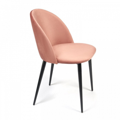 Стул MONRO (mod. 710) ткань/металл, 56х51х80 см, высота до сиденья 47 см, коралловый barkhat 15 /черный (поставляется по 4 шт). Фото