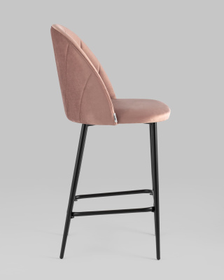 Стул полубарный Логан велюр пыльно-розовый фото Стул полубарный Логан велюр пыльно-розовый. Фото №4