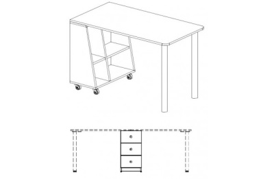 Стол приставной на двух металлических опорах Силуэт фото Стол приставной на двух металлических опорах Силуэт. Фото №3