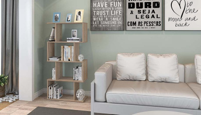 Стеллаж Polini Home Smart, древесина коричневая светлая дуб. Фото №5