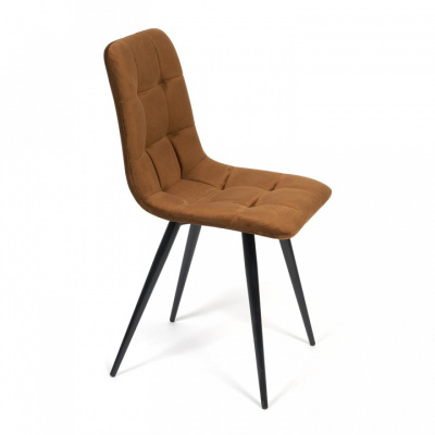 Стул CHILLY (mod. 7095) ткань/металл, 53х47х88 см, высота до сиденья 50 см, коричневый barkhat 11/черный (поставляется по 4 шт). Фото