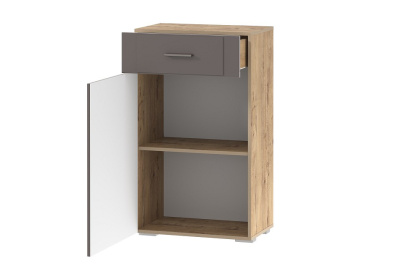 Тумба для обуви Livorno НМ 040.65 (фасад левый), Софт Графит, Дуб Бунратти фото Тумба для обуви Livorno НМ 040.65 (фасад левый), Софт Графит, Дуб Бунратти. Фото №2